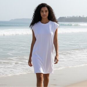 THE RANGE Substance White Sleeveless Muscle Tee Dress XS